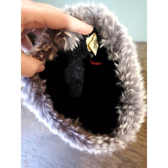 Annabelle New York Women's Rabbit Fur & Fox Fur Pom Pom Beanie Gray One Size - Picture 5 of 8